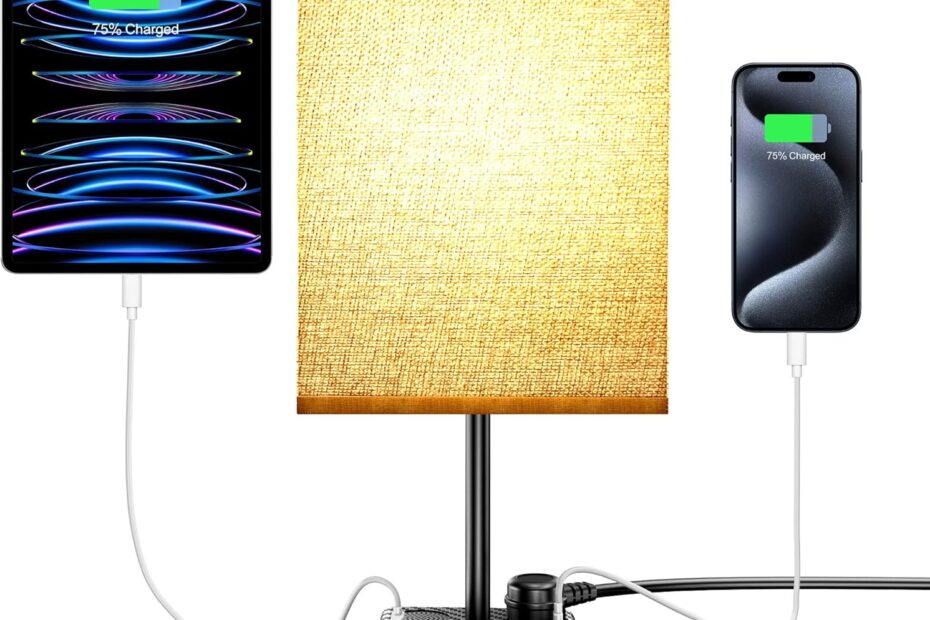 Illuminate Your Night: The Ultimate Bedside Lamp with Alarm Clock & Charging Station