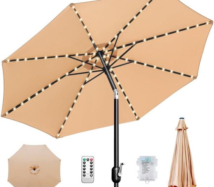 Illuminate Your Outdoor Oasis: A Review of the 10ft Patio Umbrella with LED Lights