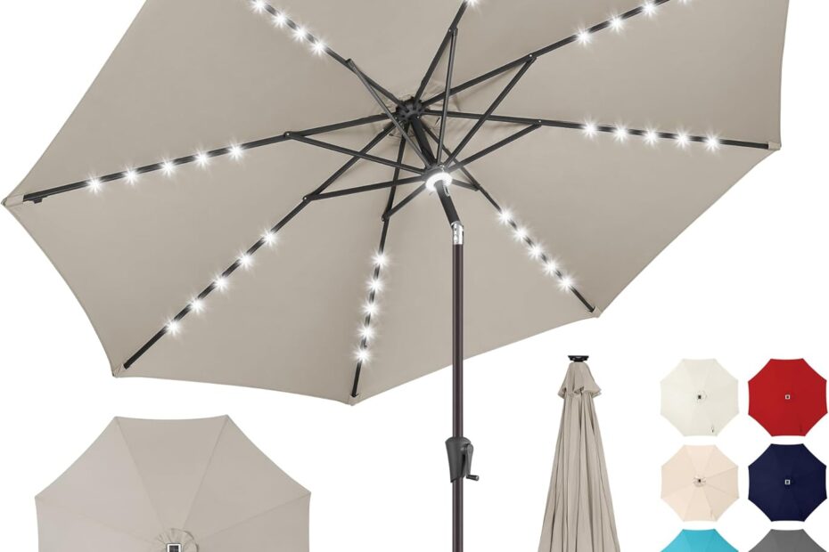 Illuminate Your Outdoor Oasis: The 9ft Solar Umbrella Review