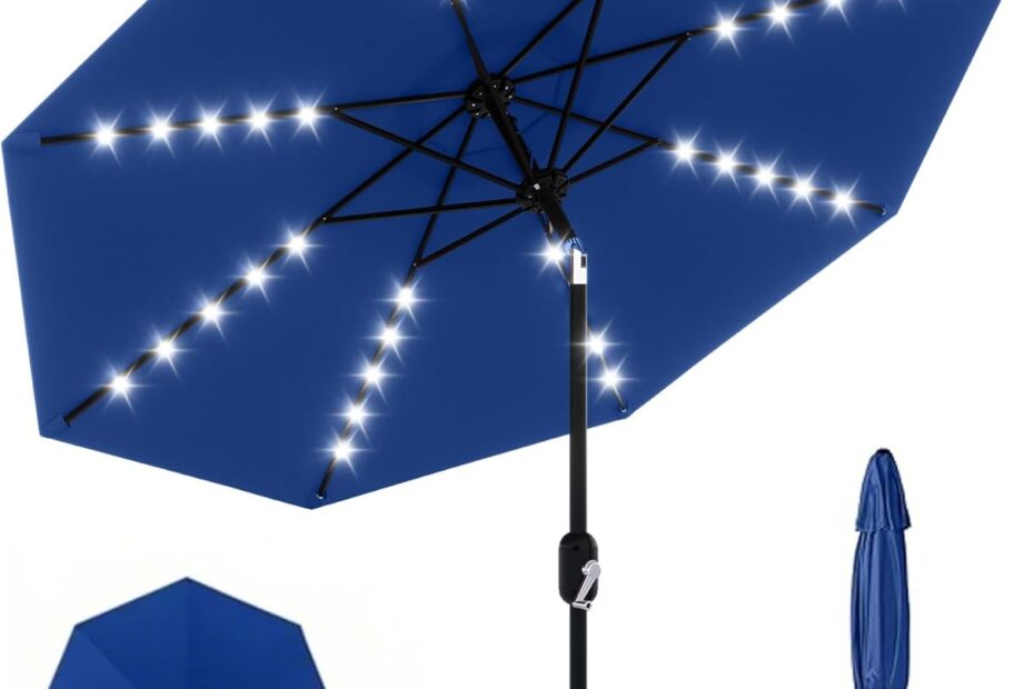 Illuminate Your Outdoor Space: Review of the 10 Ft Patio Umbrella with Solar Lights