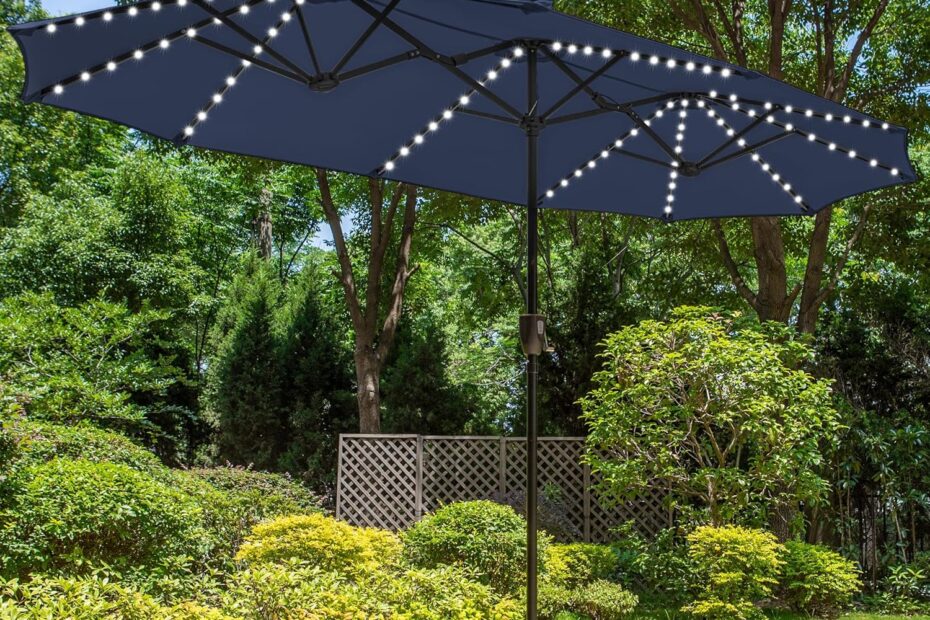 Illuminate Your Outdoors: A Review of the PHI VILLA 13ft Patio Umbrella with Solar Lights