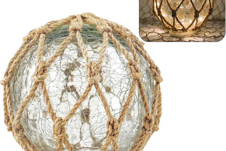 Illuminate Your Space with the SAILINGSTORY Coastal Glass Fishing Float Night Light!