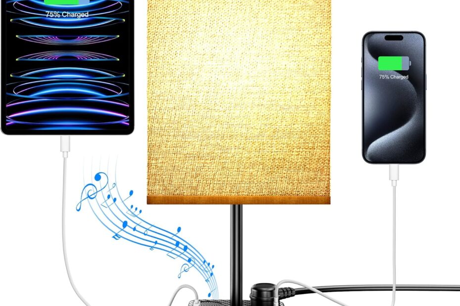 Illuminate Your Space: Yostyle Table Lamp with Alarm Clock and FM Radio - The Ultimate Bedside Companion!