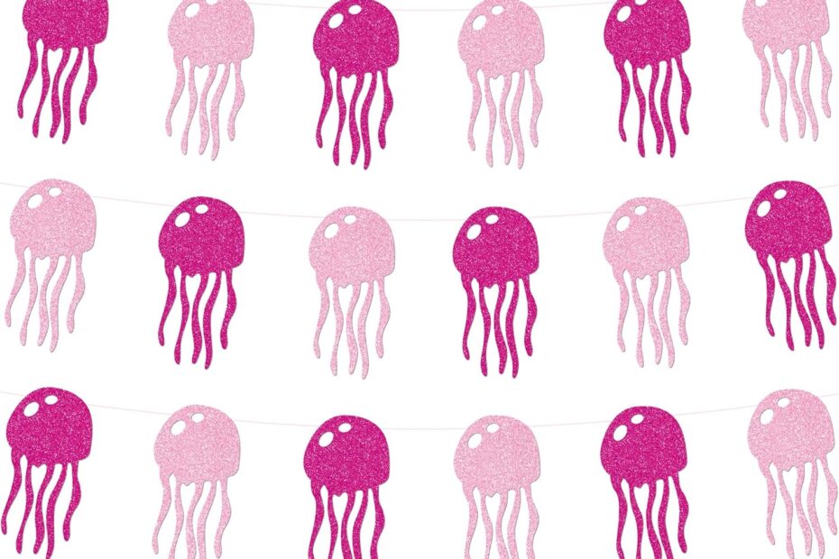 Make a Splash: Glittery Pink Jellyfish Banners for Unforgettable Mermaid-Themed Celebrations!