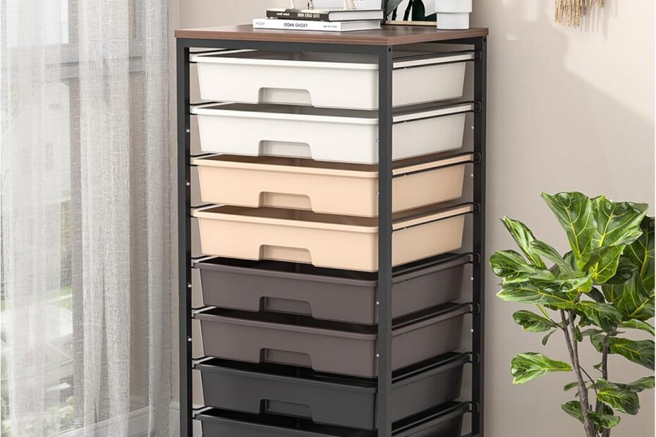 Maximize Space & Style: The Ultimate Rolling Cart with 8 Drawers for Every Room