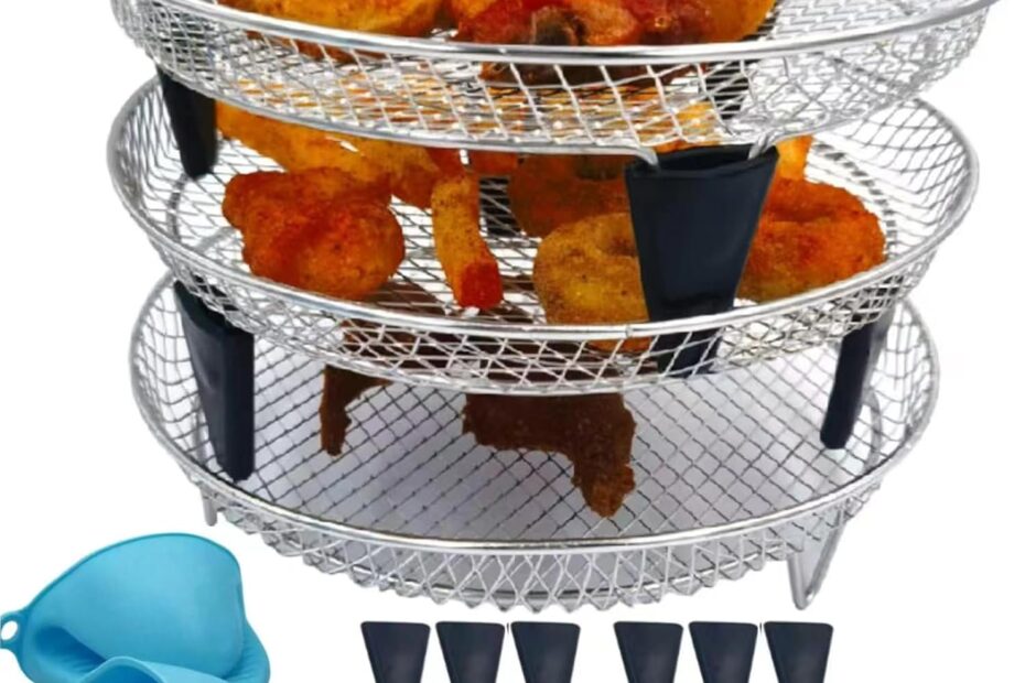Maximize Your Air Fryer: 3-Pack Stackable Racks for Perfect Dehydration!