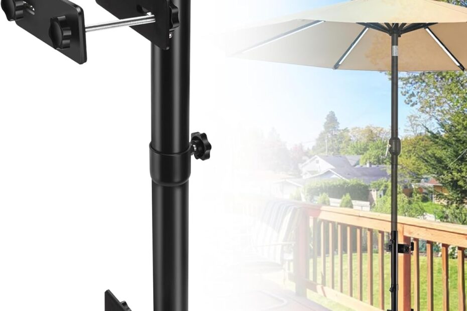 Maximize Your Deck Space with the ZZM Adjustable Patio Umbrella Holder!