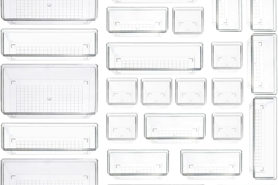 Maximize Your Space: 25-Piece Clear Plastic Drawer Organizer Review!