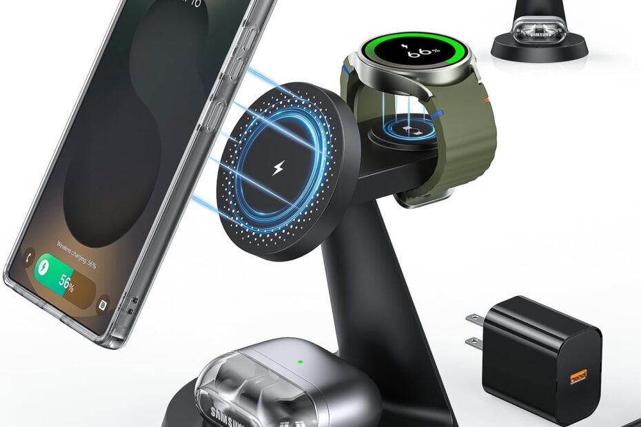 Revamp Your Charging Game: The Ultimate 3-in-1 Magnetic Wireless Charger for Samsung Devices!