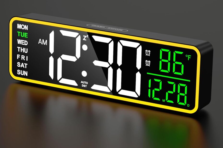 Rise and Shine: The LEIKE 9" Digital Alarm Clock for Heavy Sleepers!