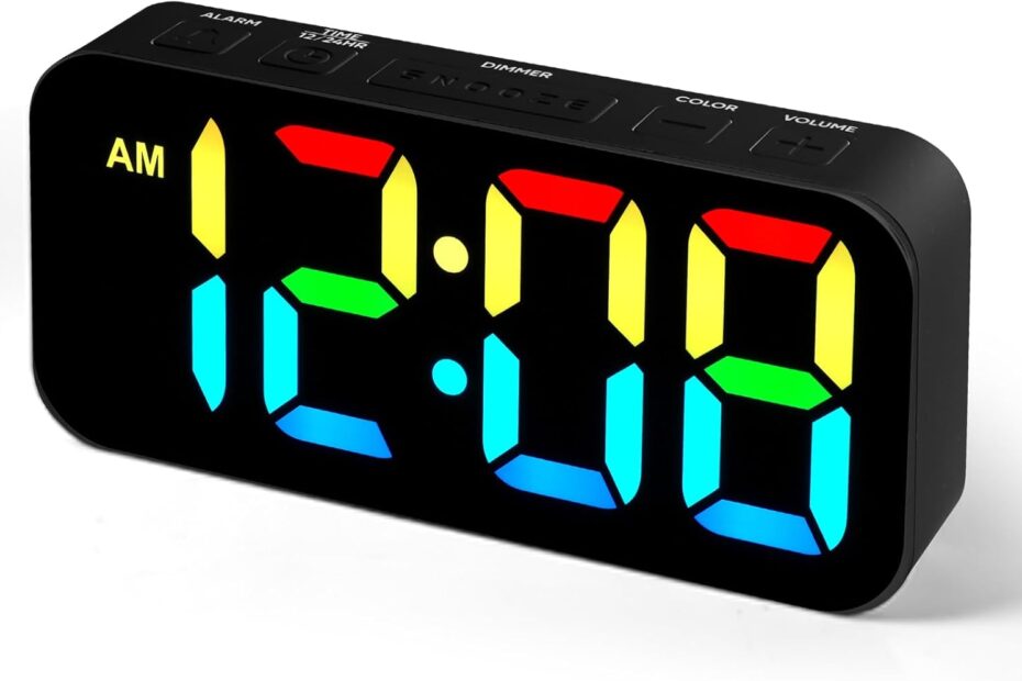 Rise and Shine: The Ultimate Loud Alarm Clock with Color Night Light!