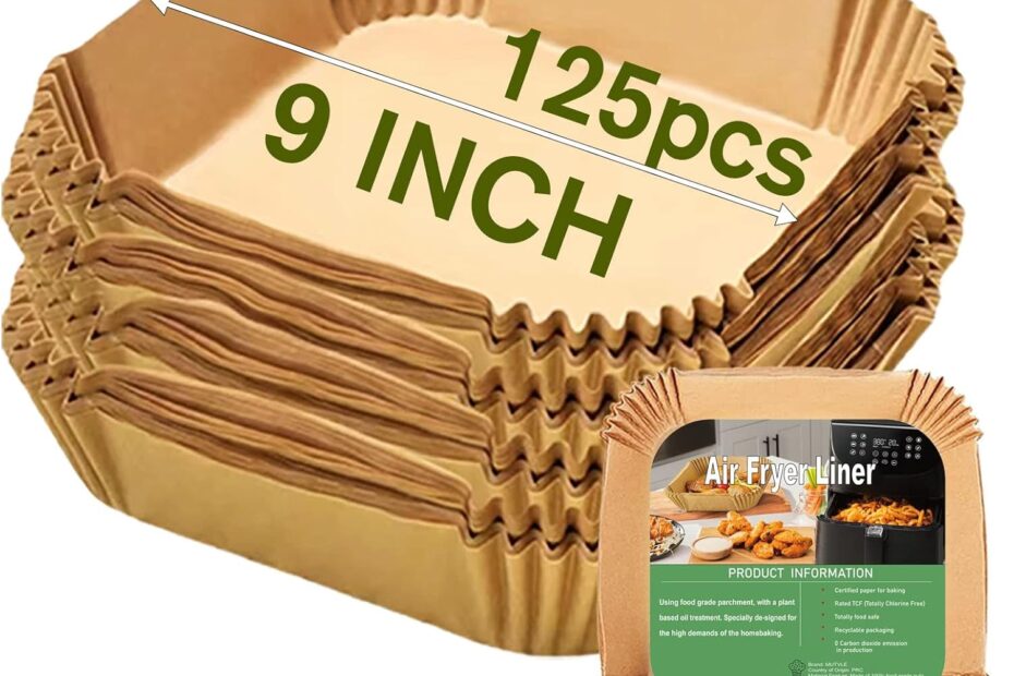 Say Goodbye to Mess: 125 Large Air Fryer Disposable Paper Liners for Effortless Cooking!