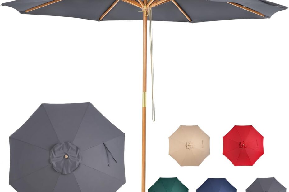 Shade in Style: The 9ft Wooden Patio Umbrella Review