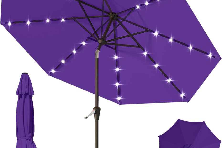 Shine Bright: The Ultimate 9FT Solar-Powered Patio Umbrella for Your Outdoor Oasis