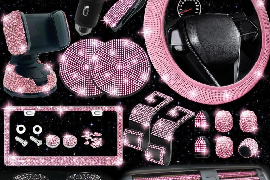 Sparkle on the Road: Review of the NBTEPEM 27 PCs Pink Bling Car Accessories Set