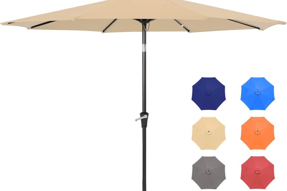 Stay Cool This Summer: Discover the Best 9FT Beige Patio Umbrella!