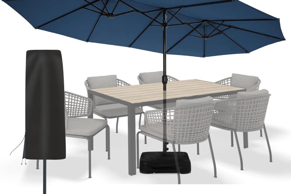 Stay shaded in style: Sundale 15ft Double-Sided Patio Umbrella Review