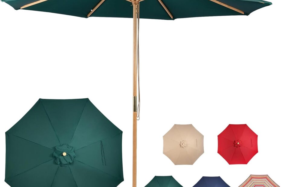 Stay Stylish and Protected: The Ultimate 9ft Bamboo Patio Umbrella Review