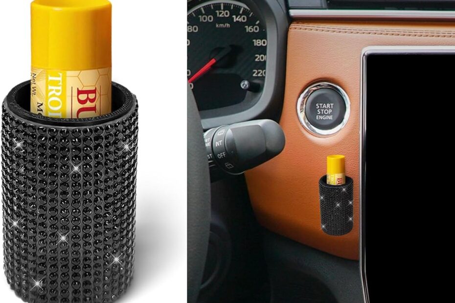 Stylish and Functional: The Bling Lip Balm Holder for Your Car!
