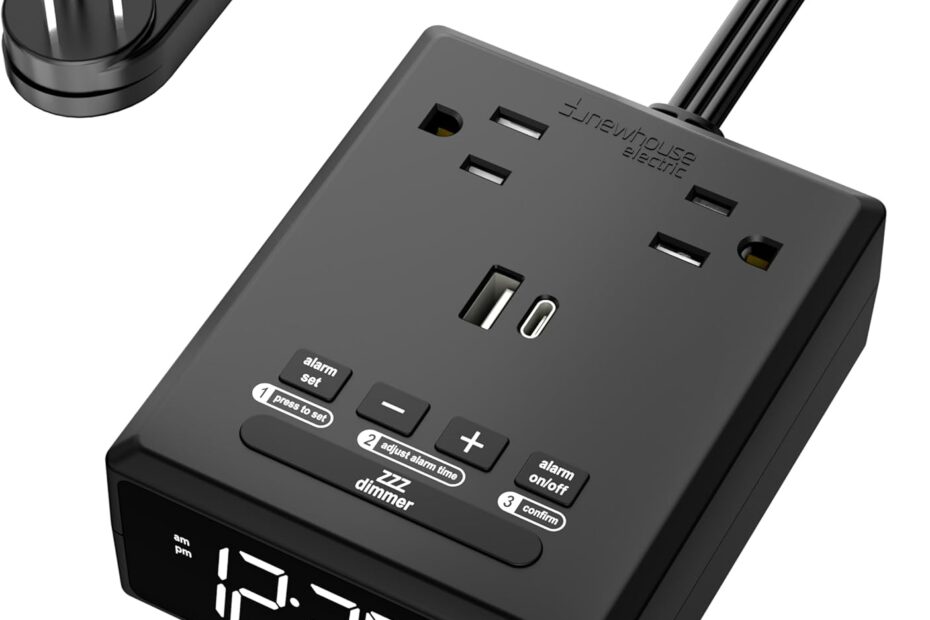 The Ultimate 2-in-1 Solution: Newhouse Electric 1250-Watt Alarm Clock & USB Surge Protector Review