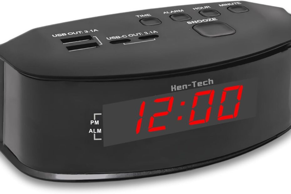 The Ultimate Digital Alarm Clock: Perfect for Heavy Sleepers with USB Charging!