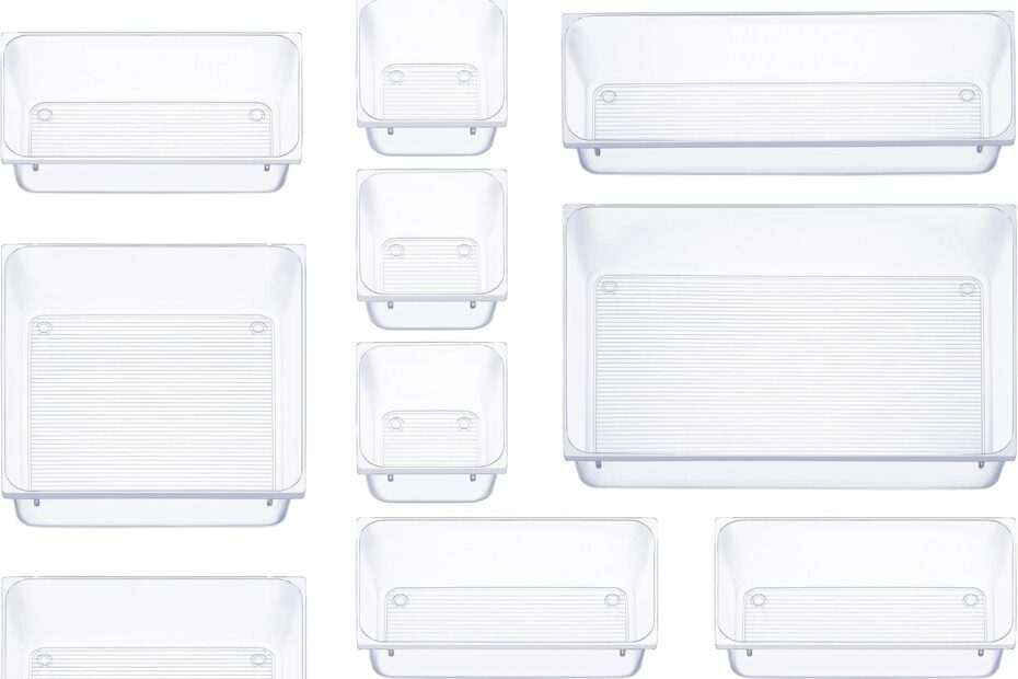 Transform Chaos into Order: 16-Piece Clear Plastic Drawer Organizer Set Review