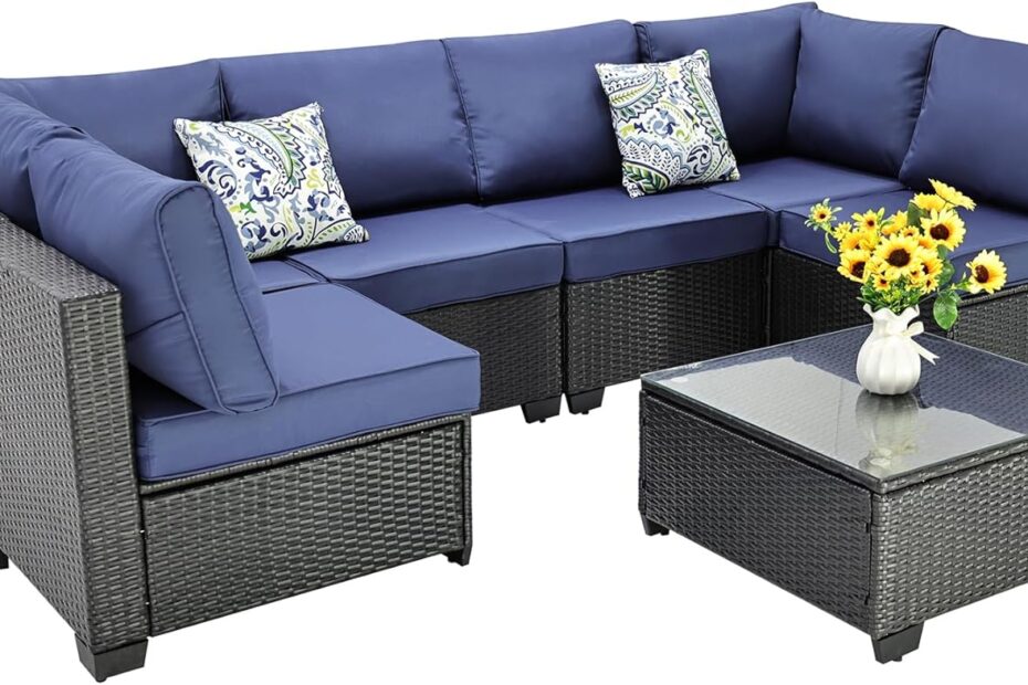 Transform Your Outdoor Space: 7-Piece Rattan Patio Furniture Set Review