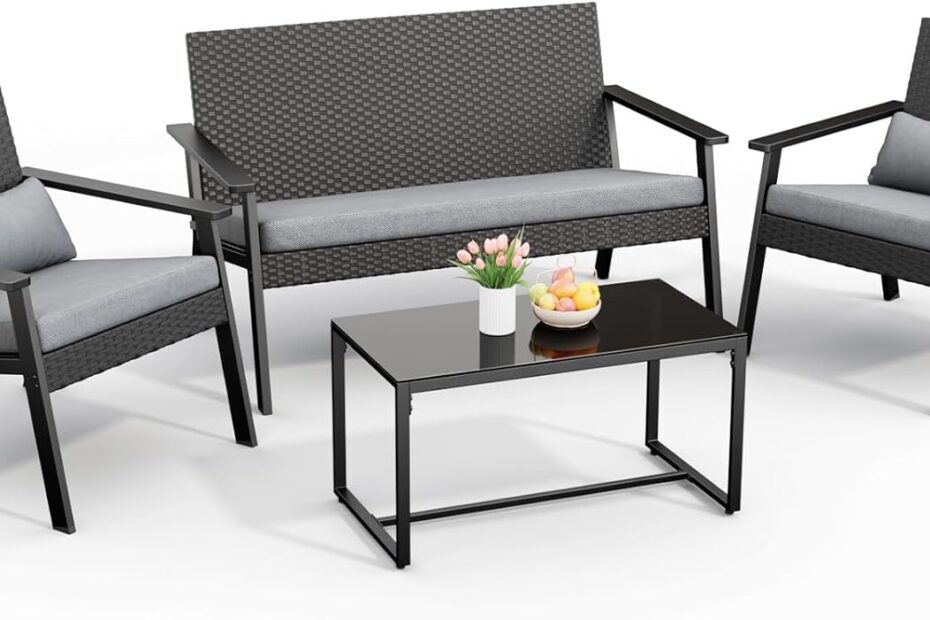 Transform Your Outdoor Space: Ahomly 4-Piece Wicker Patio Furniture Set Review