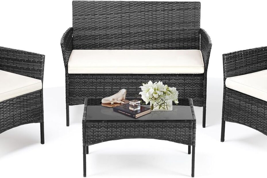 Transform Your Outdoor Space: DUMOS 4-Piece Wicker Furniture Set Review