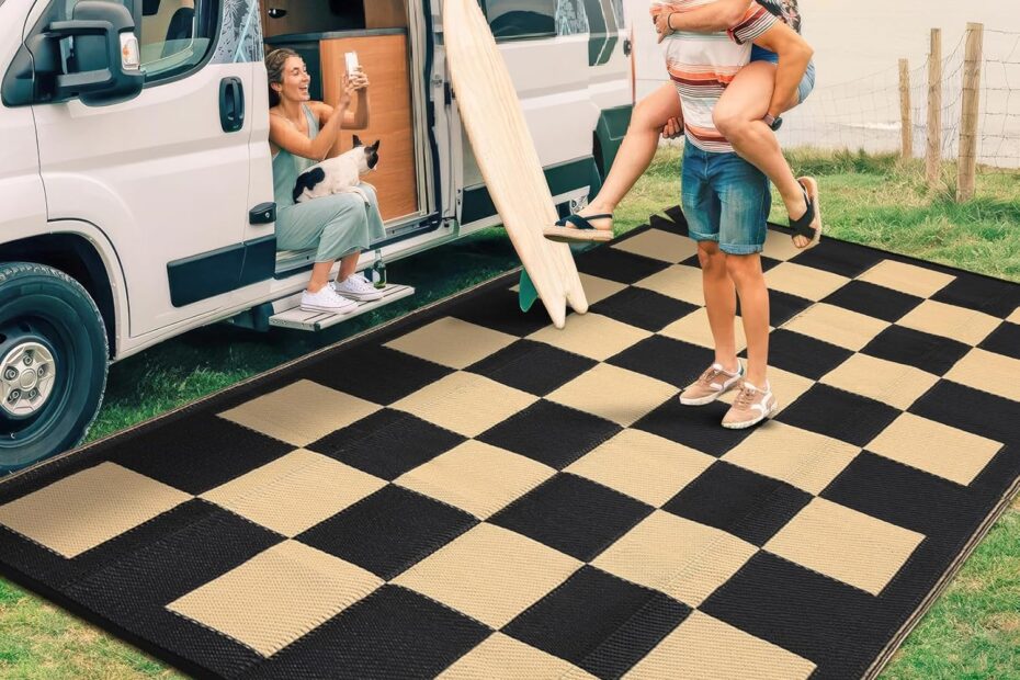 Transform Your Outdoor Space: GarveeHome 8x10 Waterproof Checkboard Rug Review