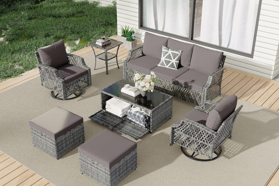 Transform Your Outdoor Space: HOMREST 7-Piece Wicker Patio Furniture Set Review