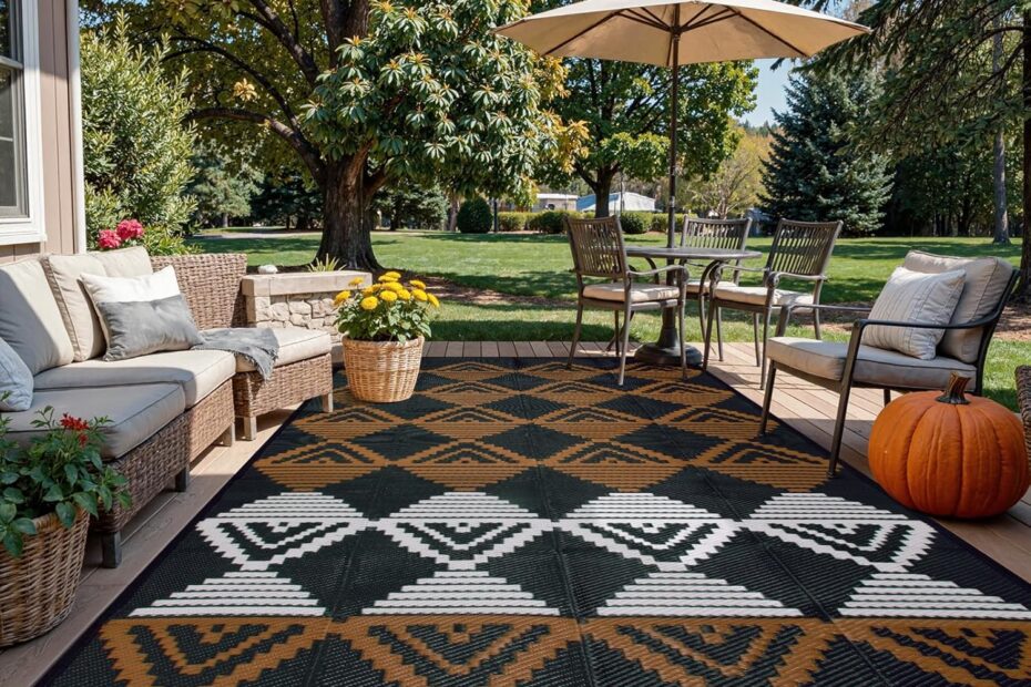 Transform Your Outdoor Space: Review of Beeiva 8x10 Waterproof Geometric Rug