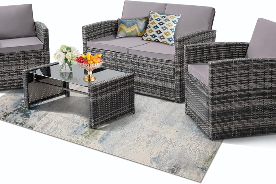 Transform Your Outdoor Space: Review of the 4-Piece Rattan Patio Conversation Set