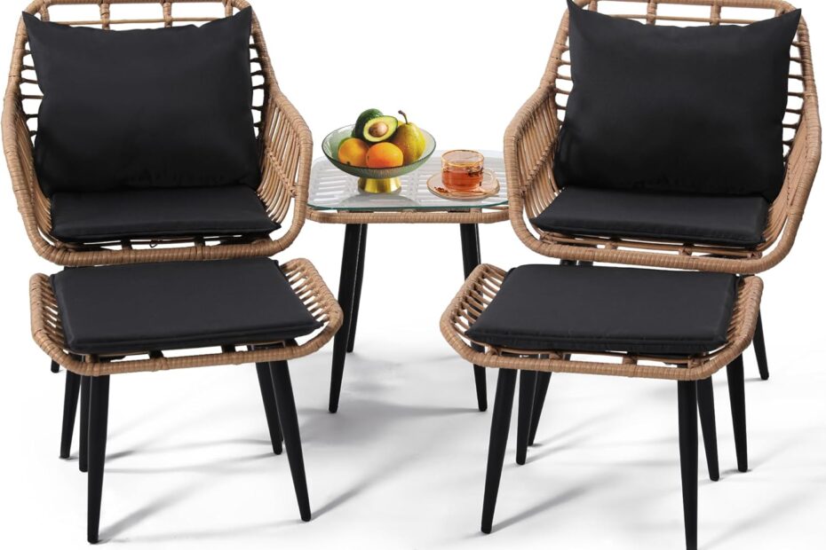 Transform Your Outdoor Space: Review of the 5 Piece Wicker Bistro Patio Set