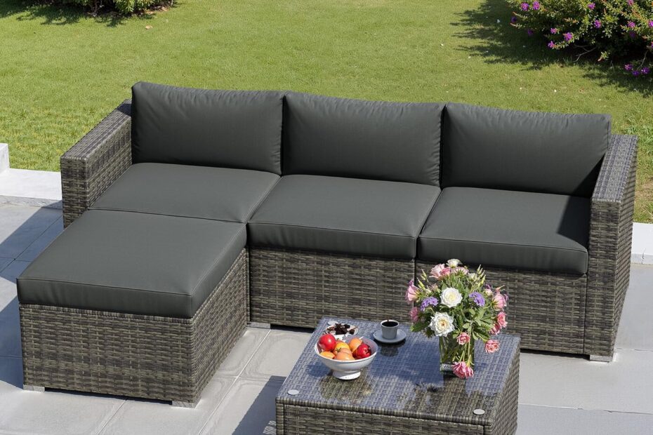 Transform Your Outdoor Space: Review of the 5-Piece Grey Rattan Patio Furniture Set