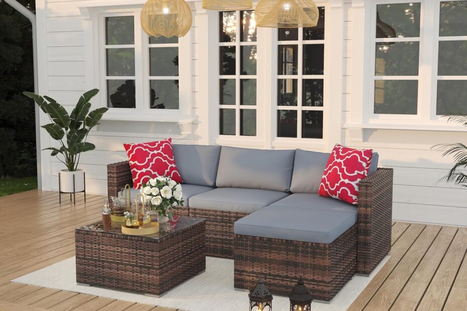 Transform Your Outdoor Space: Review of the 5-Piece Rattan Patio Furniture Set