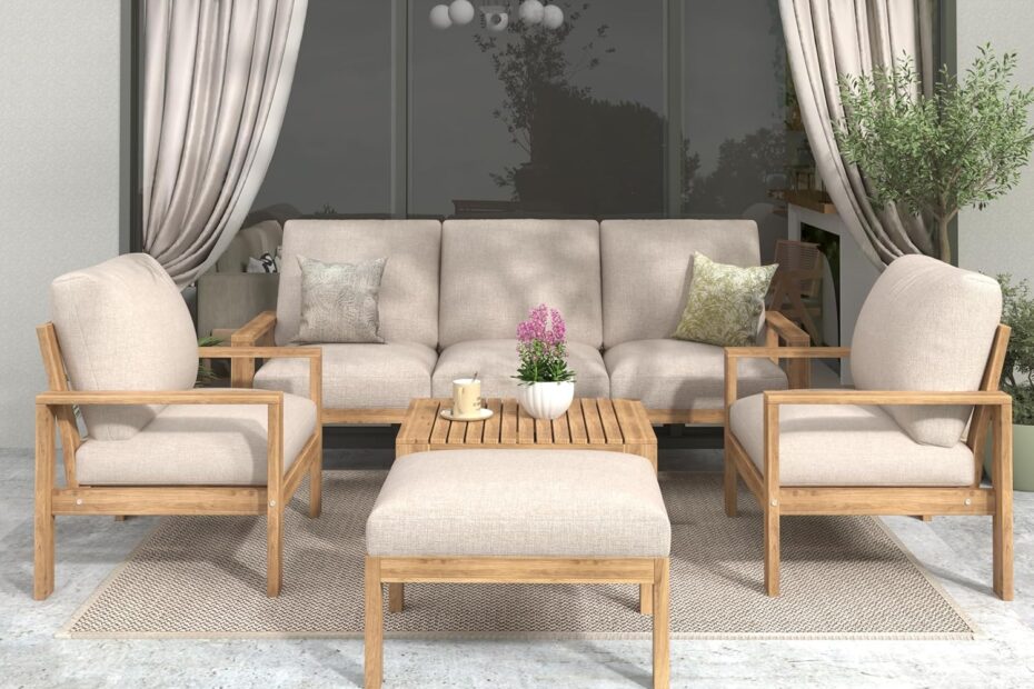 Transform Your Outdoor Space: Review of the Kayahs 5-Piece Acacia Wood Furniture Set