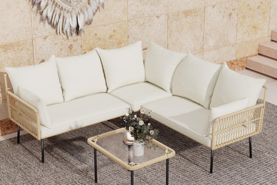 Transform Your Outdoor Space: Review of the LYNSLIM 4 Piece Boho Patio Furniture Set
