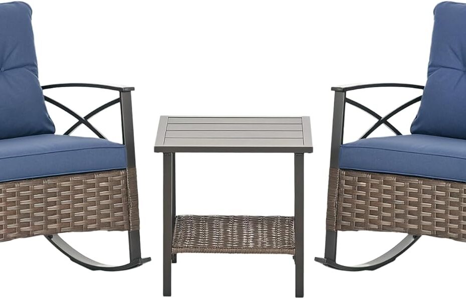 Transform Your Outdoor Space: Review of the Outsunny 3 Piece Patio Rocking Chair Set