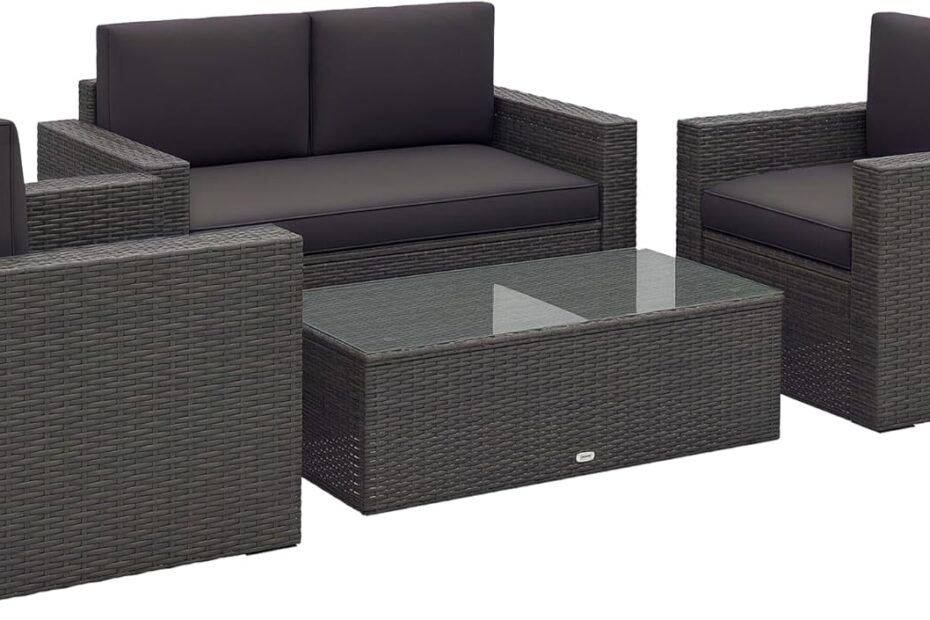 Transform Your Outdoor Space: Review of the Outsunny 4 Piece Wicker Patio Furniture Set