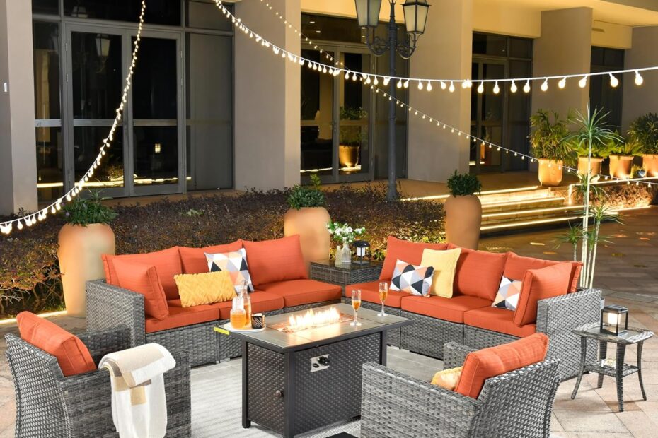 Transform Your Outdoor Space: Review of the OviOS 11 Piece Patio Set with Fire Pit