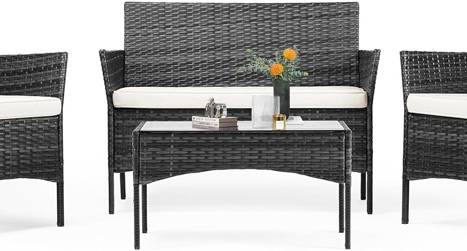Transform Your Outdoor Space: Sweetcrispy 4-Piece Patio Furniture Set Review
