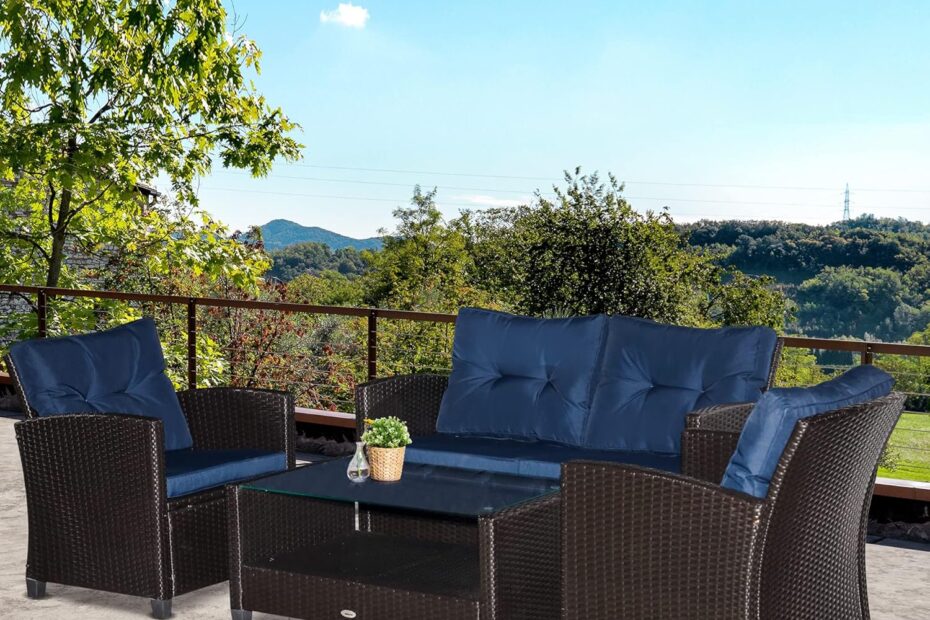 Transform Your Outdoor Space with Outsunny's 4-Piece Patio Furniture Set!