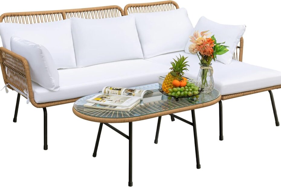 Transform Your Outdoor Space with the Devoko L-Shaped Patio Furniture Set!