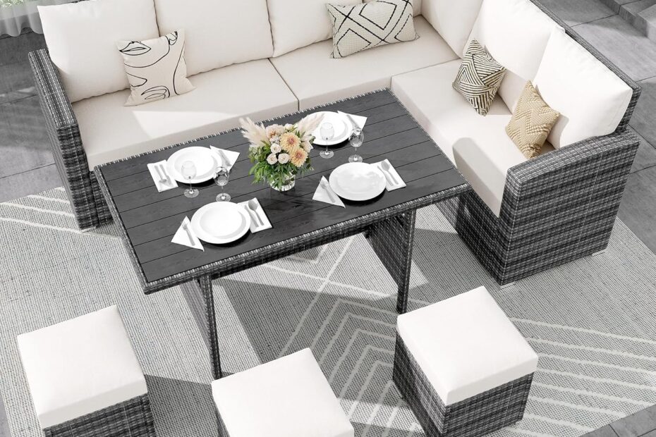 Transform Your Outdoor Space with the IDEALHOUSE 7-Piece Rattan Sofa Set!