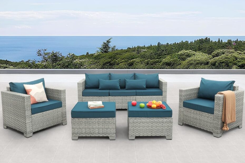 Transform Your Outdoor Space with the WAROOM 5-Piece Wicker Patio Set!