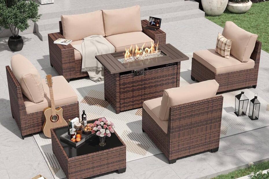 Transform Your Outdoors: Aoxun 7-Piece Patio Set with Fire Pit Review!