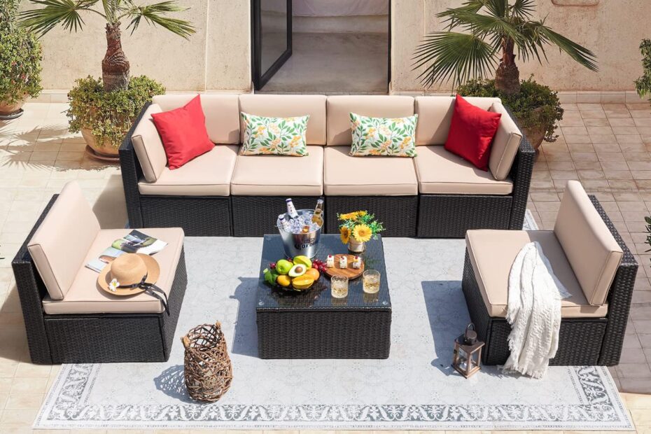 Transform Your Outdoors: Devoko 7-Piece Wicker Patio Sofa Review