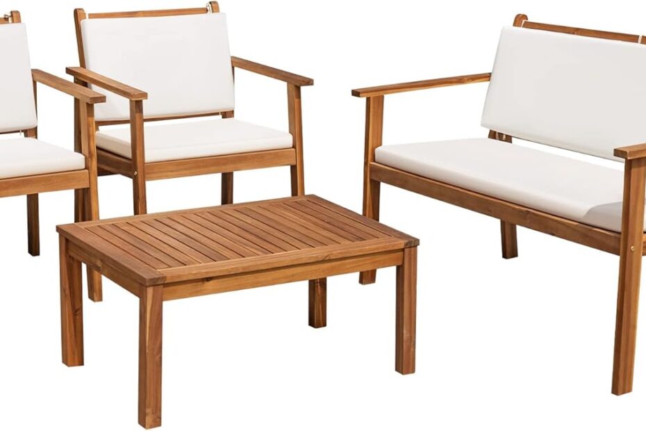 Transform Your Outdoors: Review of the Flamaker 4-Piece Acacia Wood Patio Set