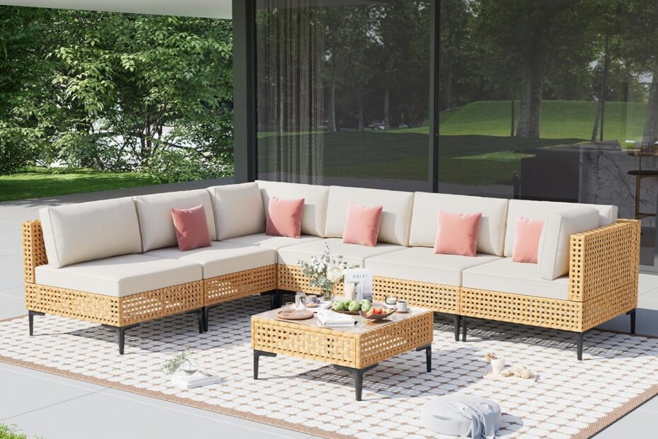 Transform Your Outdoors: Review of the Versatile 7-Piece Sectional Patio Furniture Set